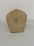 14K White Gold Black Pearl Swirl Pendant