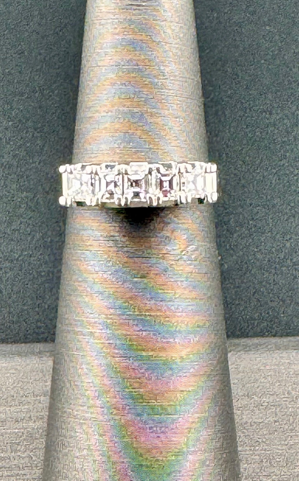5-Stone Square Step-Cut Diamond Band in Platinum, 0.80 CTW