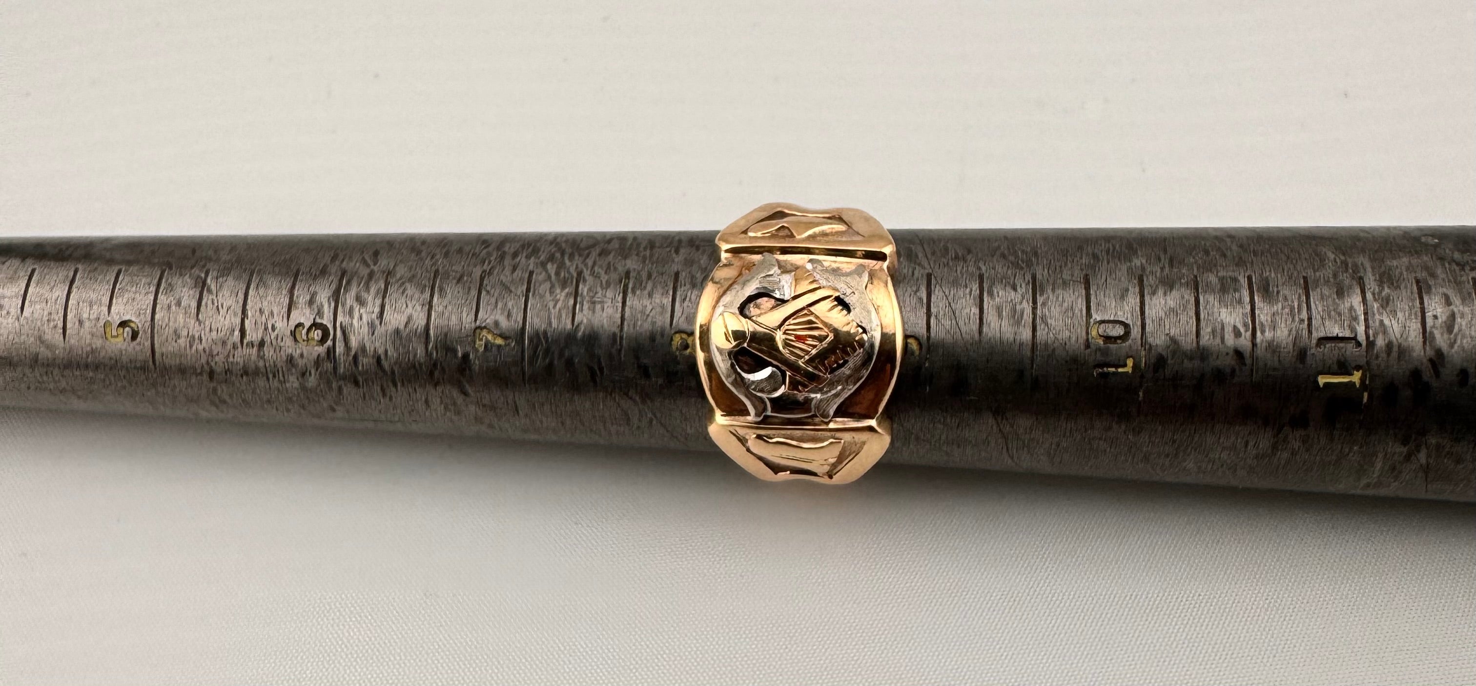 Men's Two-Tone Masonic Ring in 10K Yellow Gold