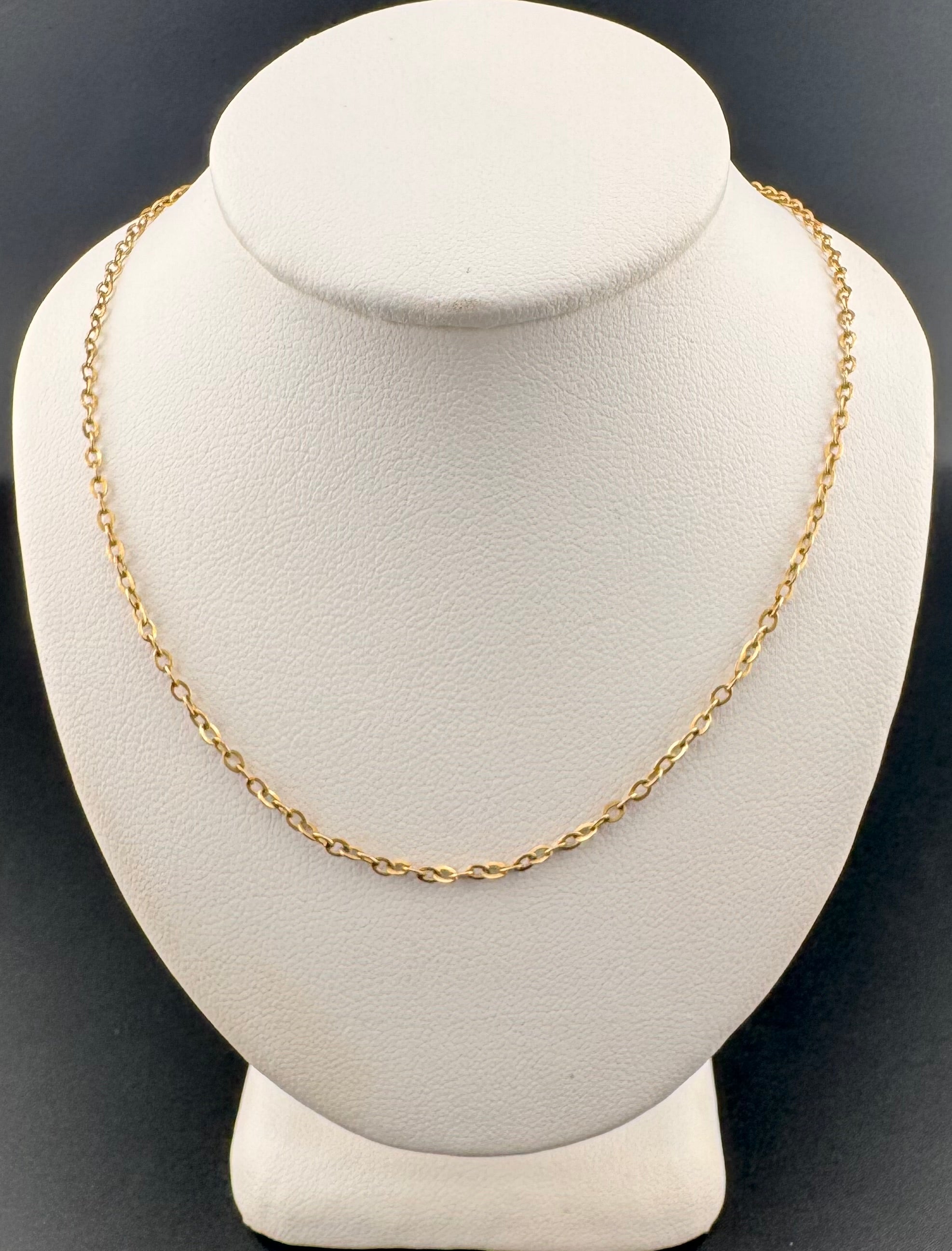 9 Karat Gold Chain with Spring Ring Clasp – 15 Inch