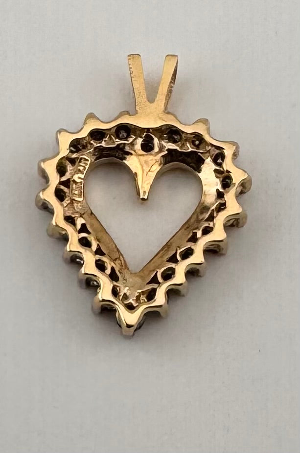 Diamond Heart Necklace Pendant – 1.00 ctw in 10 Karat Yellow Gold