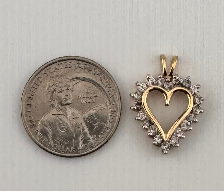 Diamond Heart Necklace Pendant – 1.00 ctw in 10 Karat Yellow Gold