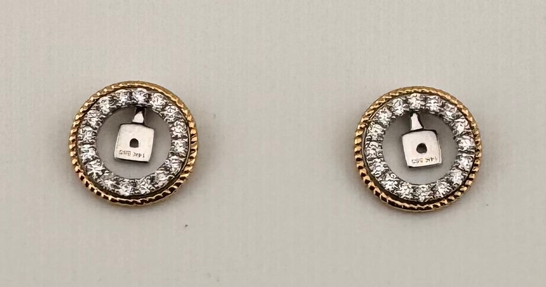 14K Two-Tone Diamond Earring Jackets, 1/2 ctw – Wear 2 Ways