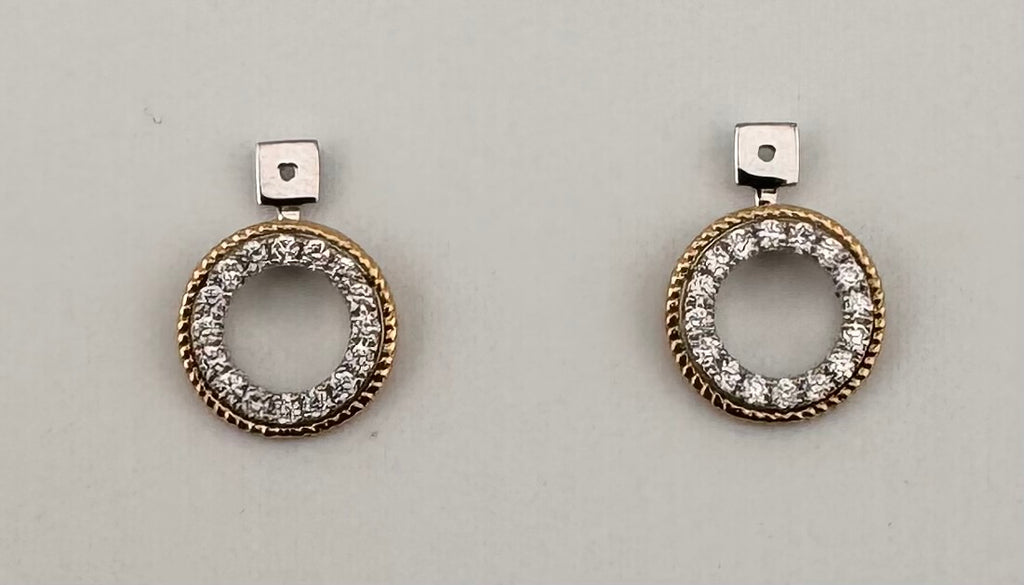 14K Two-Tone Diamond Earring Jackets, 1/2 ctw – Wear 2 Ways