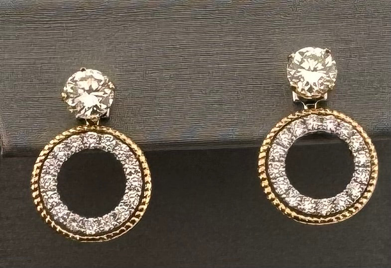 14K Two-Tone Diamond Earring Jackets, 1/2 ctw – Wear 2 Ways