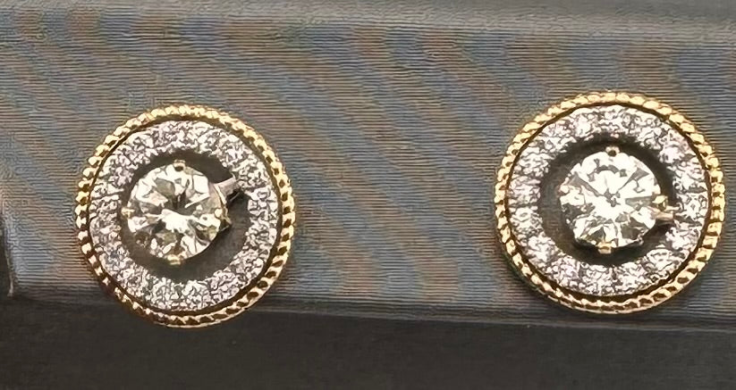 14K Two-Tone Diamond Earring Jackets, 1/2 ctw – Wear 2 Ways