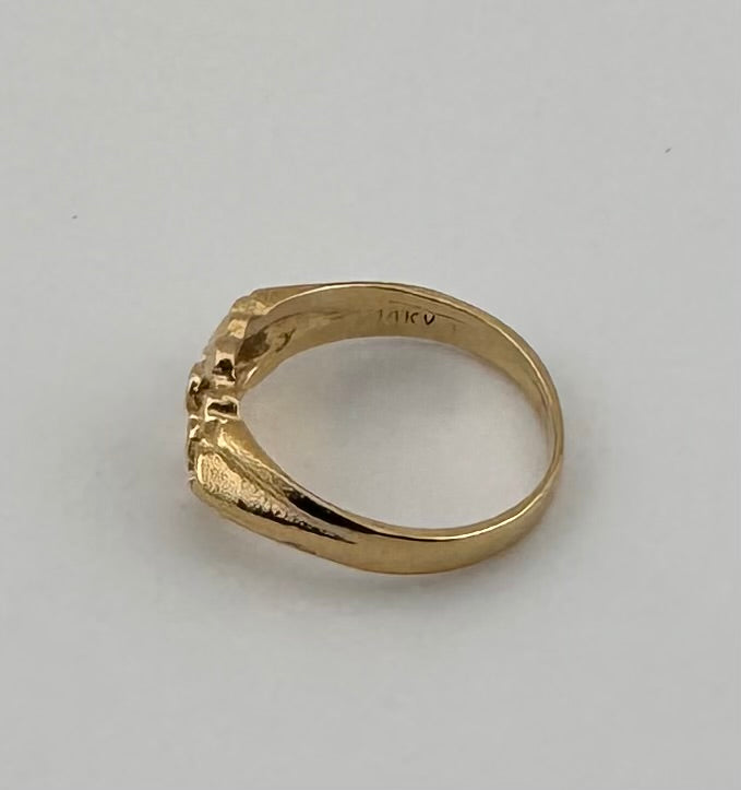 10K Yellow Gold Ladies Nugget Fashion Ring