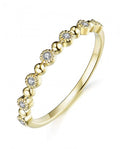 Low Profile 14K Yellow Gold Diamond Wedding Band | 0.08 CTW
