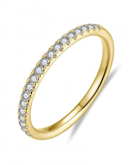 14K Yellow Gold Diamond Micro-Pavé Straight Wedding Band | 1/4 CTW
