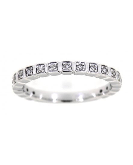 14K White Gold Diamond Straight Wedding Band | Square Prong Setting | 1/4 CTW