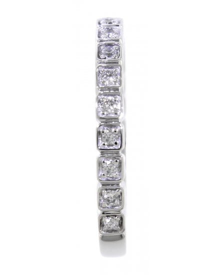 14K White Gold Diamond Straight Wedding Band | Square Prong Setting | 1/4 CTW