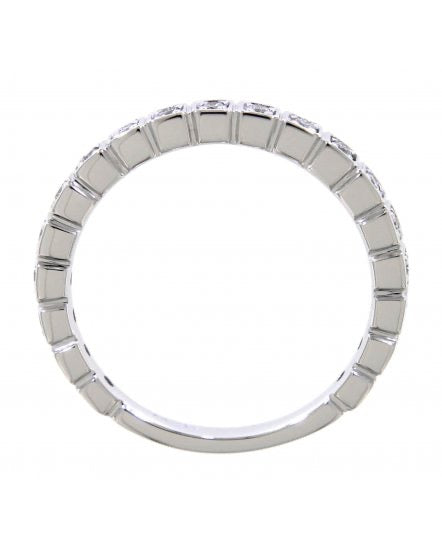 14K White Gold Diamond Straight Wedding Band | Square Prong Setting | 1/4 CTW