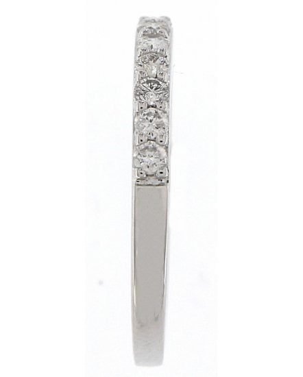 14K White Gold Diamond Straight Wedding Band | .37 CTW Shared Prong, 13 Stones