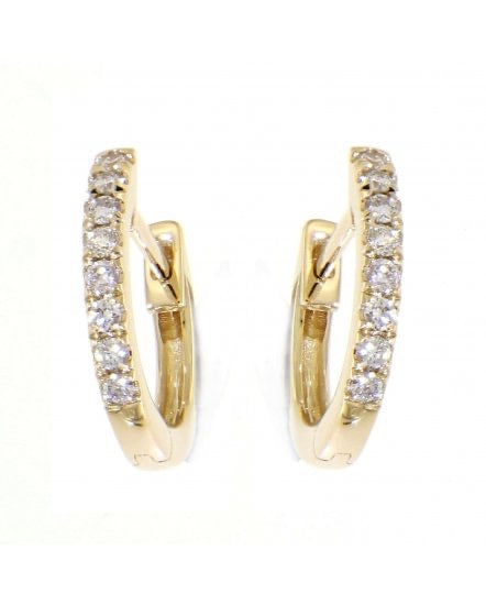 14K Yellow Gold Diamond Hoop Earrings | 0.19 CTW