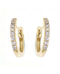 14K Yellow Gold Diamond Hoop Earrings | 0.19 CTW