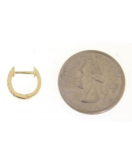 14K Yellow Gold Diamond Hoop Earrings | 0.19 CTW