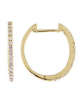 14K Yellow Gold Oval Diamond Hoop Earrings | 0.36 CTW