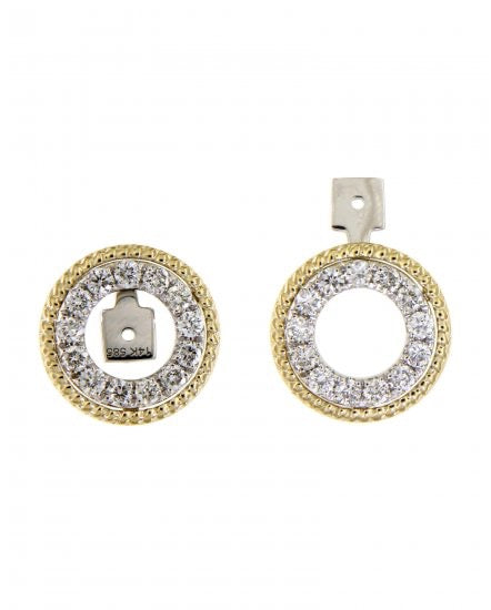 14K Two-Tone Diamond Earring Jackets, 1/2 ctw – Wear 2 Ways