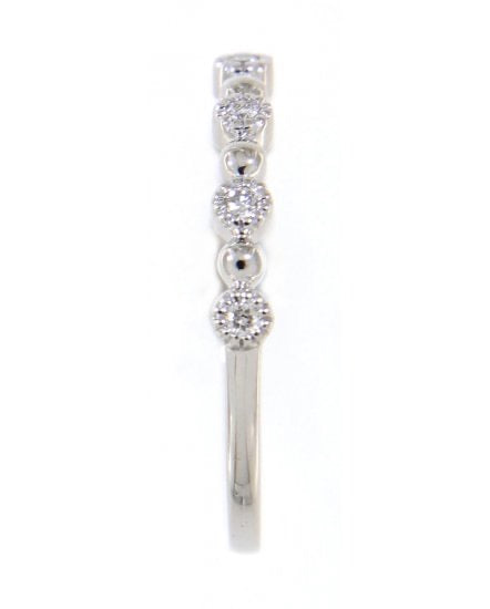 Low Profile 14K White Gold Diamond Wedding Band | 0.08 CTW