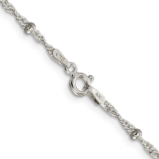 The Statement Chain – 20" Singapore & Bead Necklace | 925 Sterling Silver
