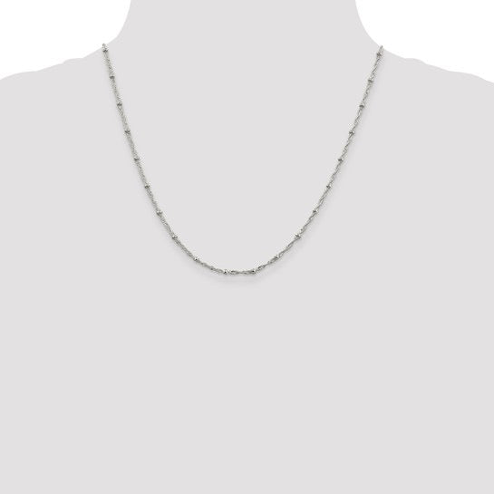 The Statement Chain – 20" Singapore & Bead Necklace | 925 Sterling Silver