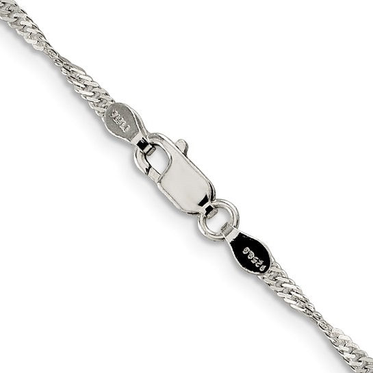 The Sparkle Chain – 20" Singapore Necklace | 925 Sterling Silver