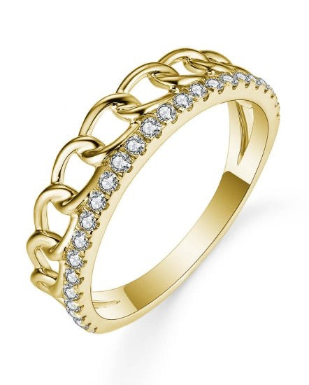 14K Yellow Gold Diamond Micro-Pavé Chain Link Wedding Band | 1/4 CTW
