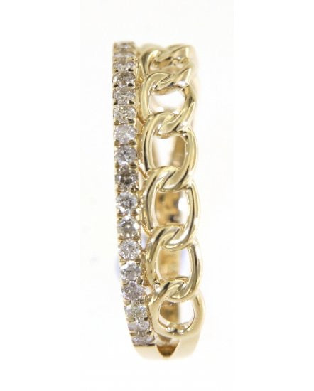 14K Yellow Gold Diamond Micro-Pavé Chain Link Wedding Band | 1/4 CTW