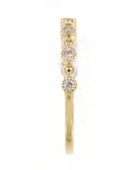 Low Profile 14K Yellow Gold Diamond Wedding Band | 0.08 CTW