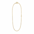 Gold chain necklace floating straight on clean white background